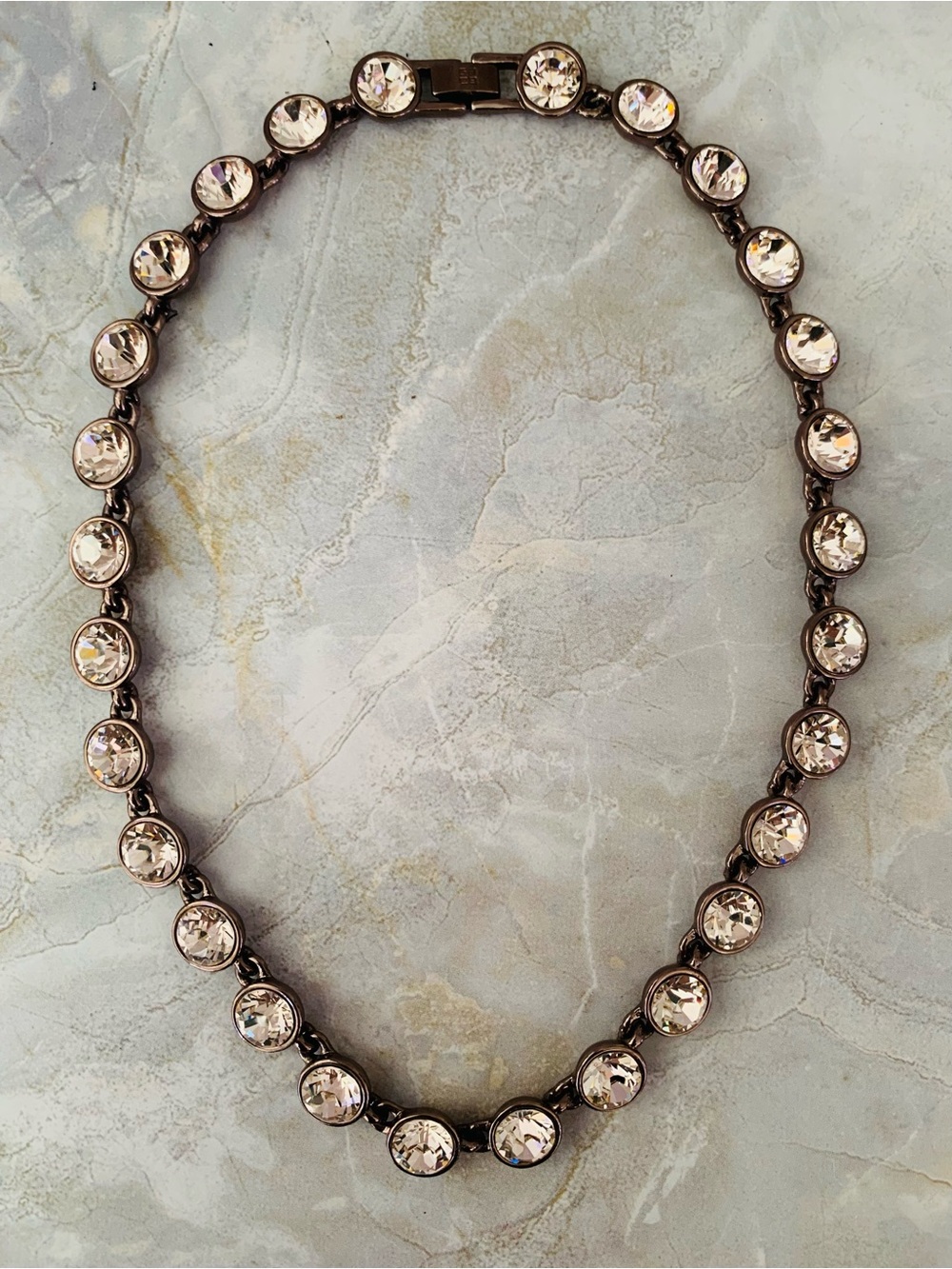 Givenchy Champagne Blush Swarovski Crystal Link Necklace